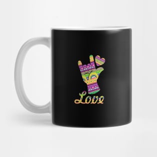 Deaf Love Sign Vintage Style - I Am Deaf Not Stupid Mug